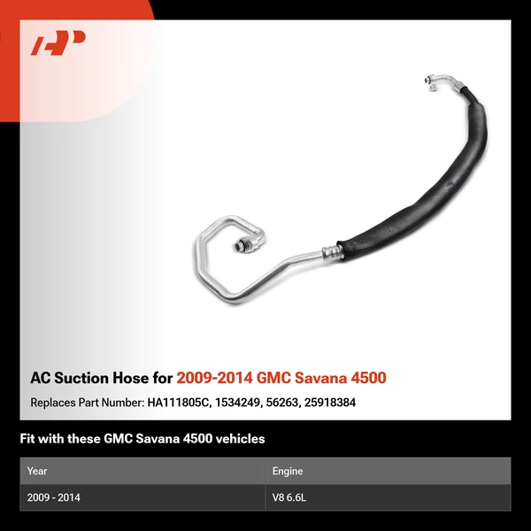 AC Suction Hose for 2009-2014 GMC Savana 4500