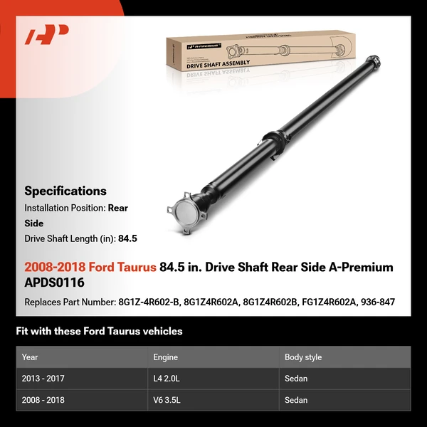2008-2018 Ford Taurus 84.5 in. Drive Shaft Rear Side A-Premium APDS0116