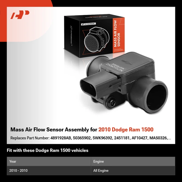 Mass Air Flow Sensor Assembly for 2010 Dodge Ram 1500