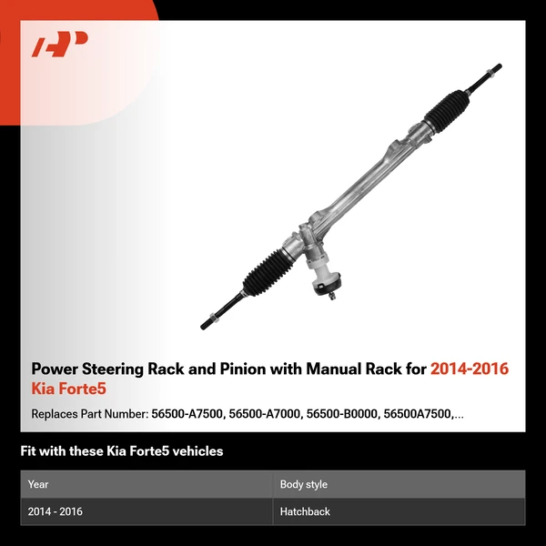 Power Steering Rack and Pinion with Manual Rack for 2014-2016 Kia Forte5