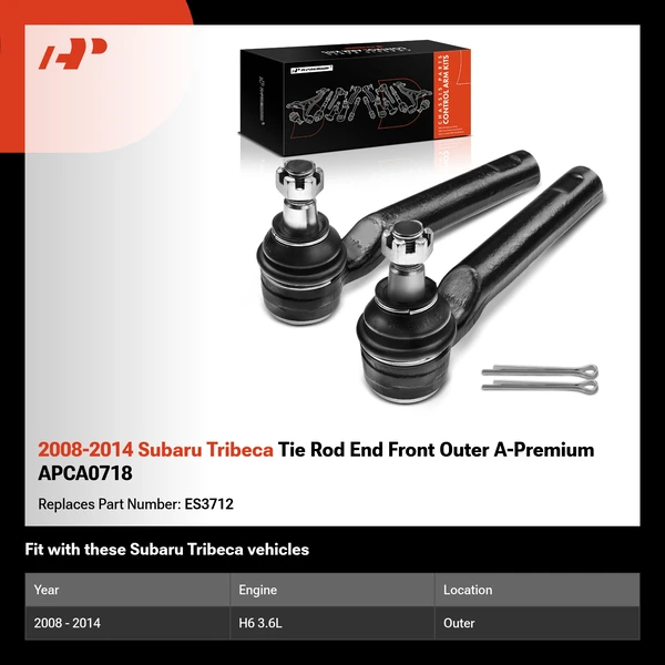 2008-2014 Subaru Tribeca Tie Rod End Front Outer A-Premium APCA0718