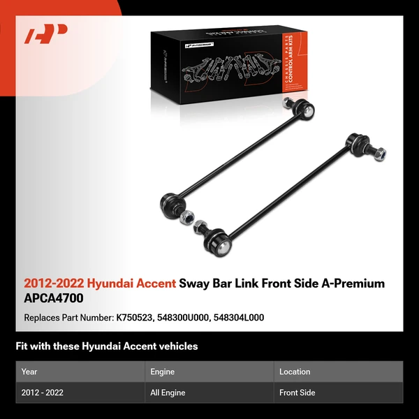 2012-2022 Hyundai Accent Sway Bar Link Front Side A-Premium APCA4700