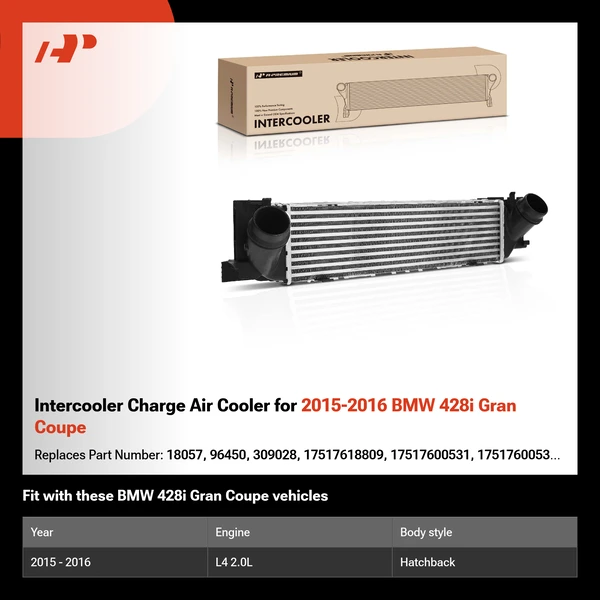 Intercooler Charge Air Cooler for 2015-2016 BMW 428i Gran Coupe