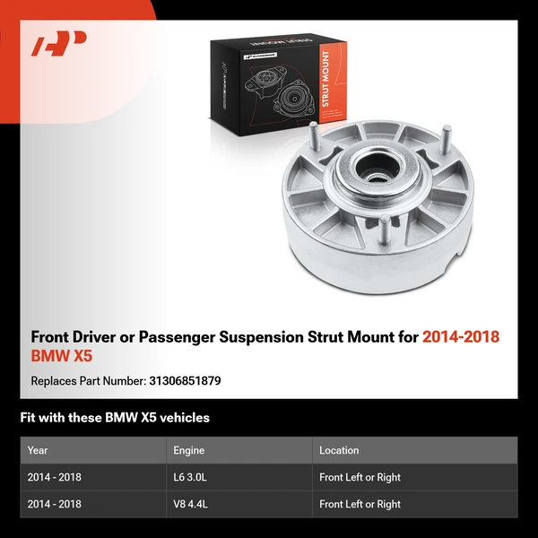 Front Driver or Passenger Suspension Strut Mount for 2014-2018 BMW X5