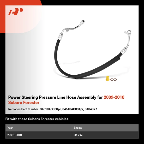 Power Steering Pressure Line Hose Assembly for 2009-2010 Subaru Forester