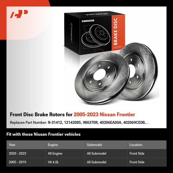 Front Disc Brake Rotors for 2005-2023 Nissan Frontier