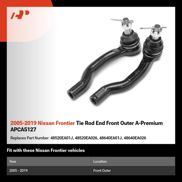 2005-2019 Nissan Frontier Tie Rod End Front Outer A-Premium APCA5127