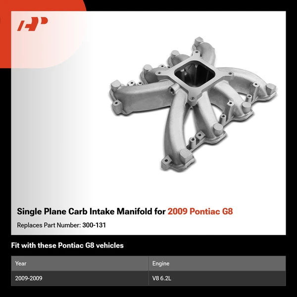Single Plane Carb Intake Manifold for 2009 Pontiac G8