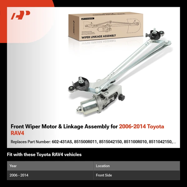 Front Wiper Motor & Linkage Assembly for 2006-2014 Toyota RAV4