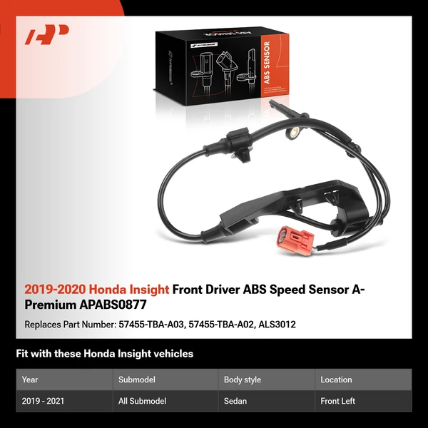 2019-2020 Honda Insight Front Driver ABS Speed Sensor A-Premium APABS0877