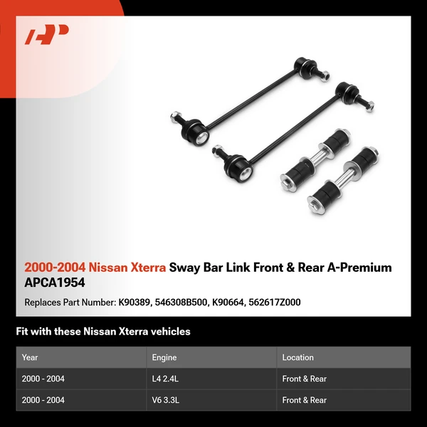2000-2004 Nissan Xterra Sway Bar Link Front & Rear A-Premium APCA1954