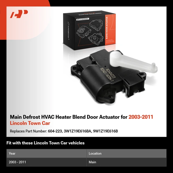 Main Defrost HVAC Heater Blend Door Actuator for 2003-2011 Lincoln Town Car