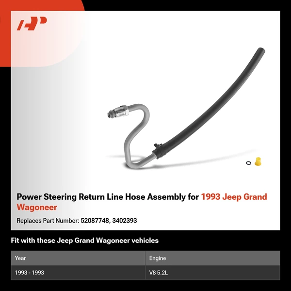 Power Steering Return Line Hose Assembly for 1993 Jeep Grand Wagoneer