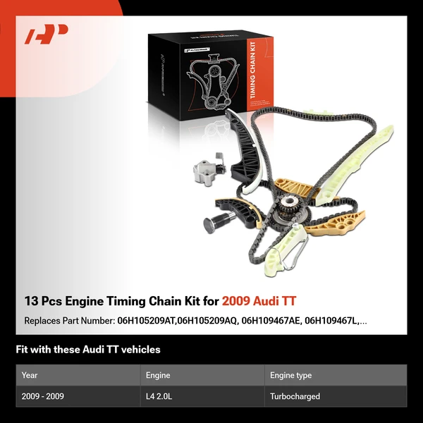 13 Pcs Engine Timing Chain Kit for 2009 Audi TT