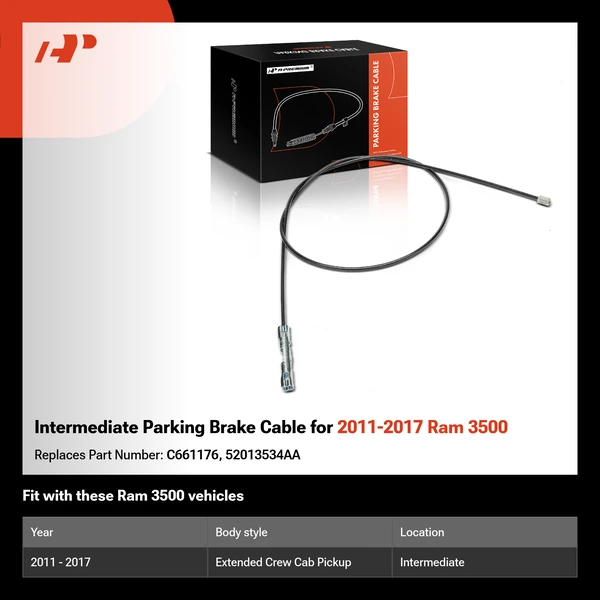 Intermediate Parking Brake Cable for 2011-2017 Ram 3500