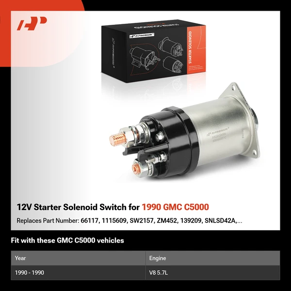 12V Starter Solenoid Switch for 1990 GMC C5000