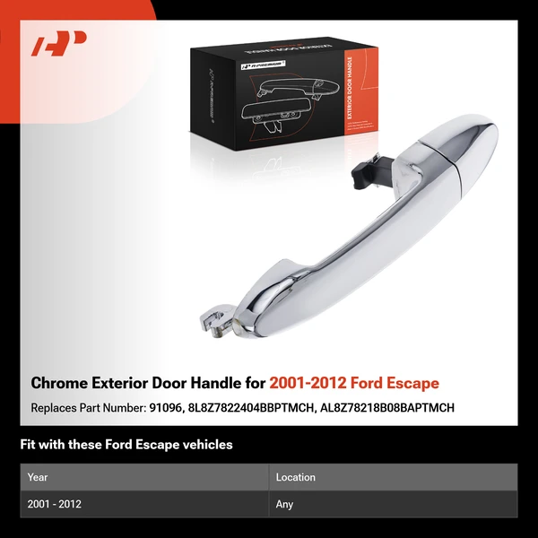 Chrome Exterior Door Handle for 2001-2012 Ford Escape