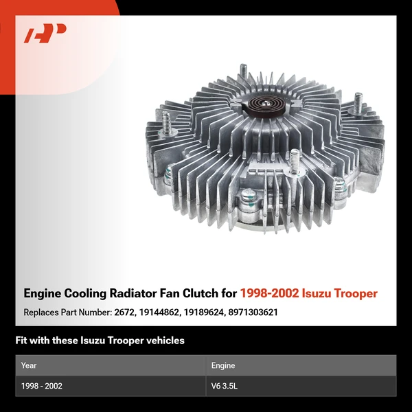 Engine Cooling Radiator Fan Clutch for 1998-2002 Isuzu Trooper