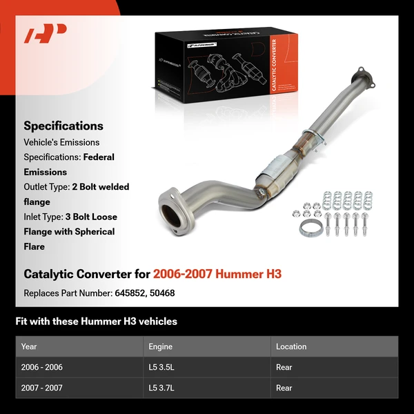Catalytic Converter for 2006-2007 Hummer H3