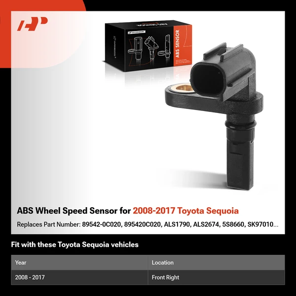 ABS Wheel Speed Sensor for 2008-2017 Toyota Sequoia