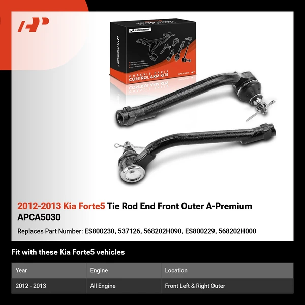 2012-2013 Kia Forte5 Tie Rod End Front Outer A-Premium APCA5030