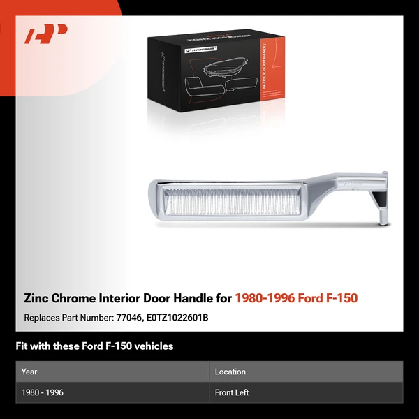 Zinc Chrome Interior Door Handle for 1980-1996 Ford F-150