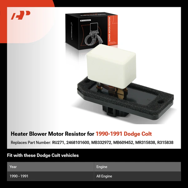 Heater Blower Motor Resistor for 1990-1991 Dodge Colt