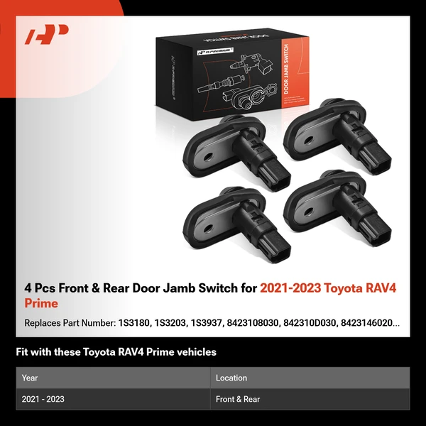 4 Pcs Front & Rear Door Jamb Switch for 2021-2023 Toyota RAV4 Prime