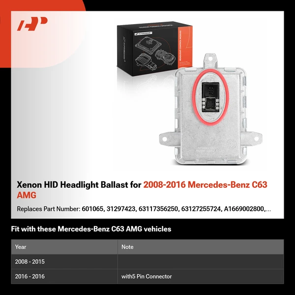 Xenon HID Headlight Ballast for 2008-2016 Mercedes-Benz C63 AMG