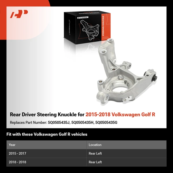 Rear Driver Steering Knuckle for 2015-2018 Volkswagen Golf R