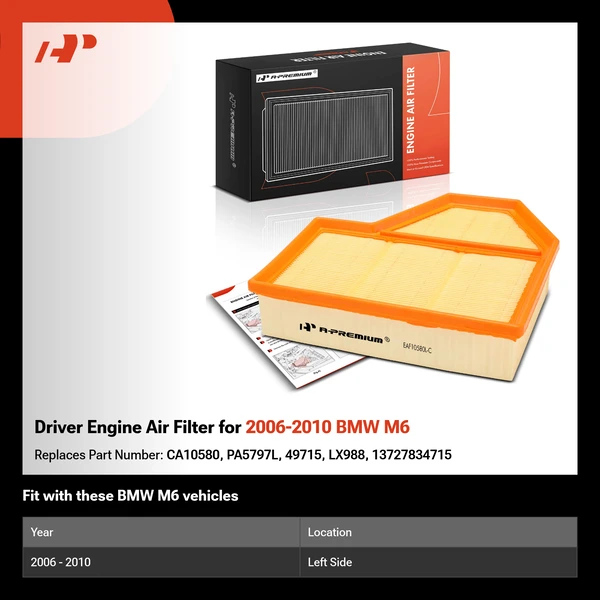 Driver Engine Air Filter for 2006-2010 BMW M6