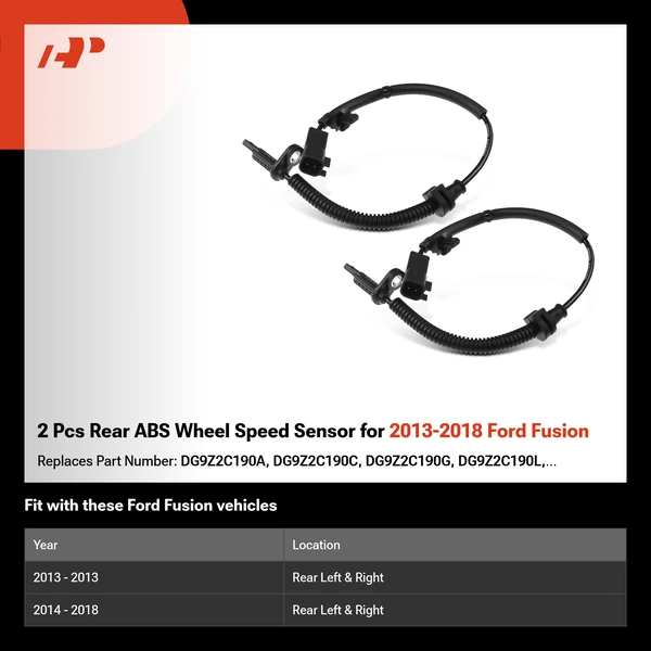 2 Pcs Rear ABS Wheel Speed Sensor for 2013-2018 Ford Fusion