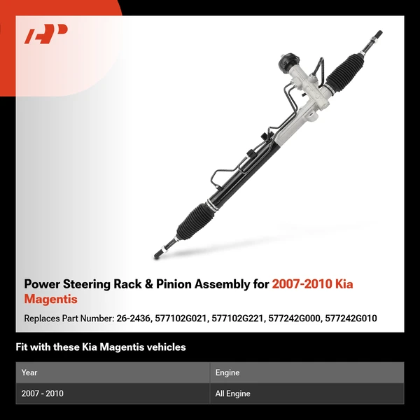 Power Steering Rack & Pinion Assembly for 2007-2010 Kia Magentis
