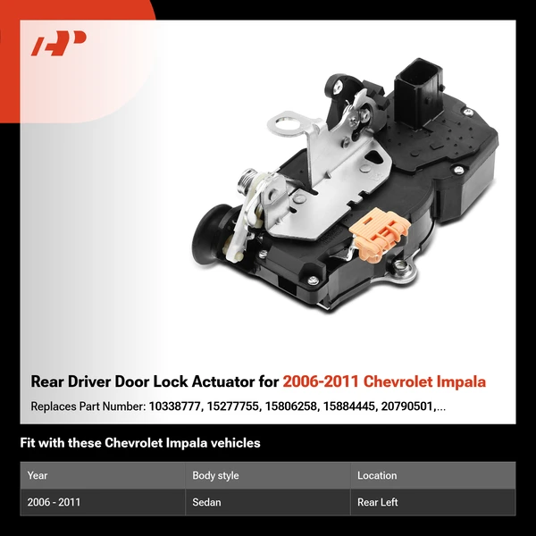 Rear Driver Door Lock Actuator for 2006-2011 Chevrolet Impala