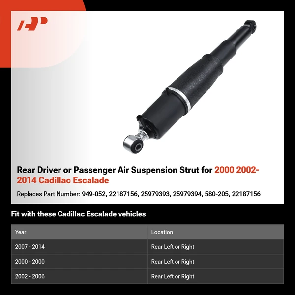 Rear Driver or Passenger Air Suspension Strut for 2000 2002-2014 Cadillac Escalade