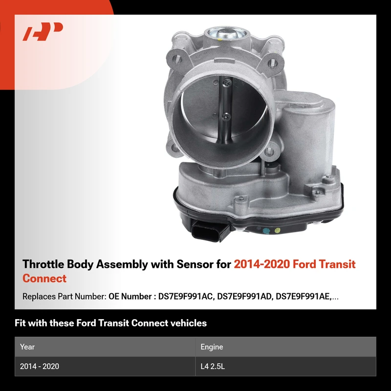 Throttle Body Assembly with Sensor for 2014-2020 Ford Transit Connect