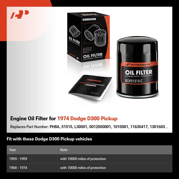 Engine Oil Filter for 1974 Dodge D300 Pickup