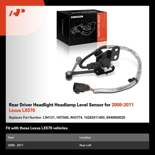 Rear Driver Headlight Headlamp Level Sensor for 2008-2011 Lexus LX570