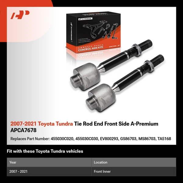 2007-2021 Toyota Tundra Tie Rod End Front Side A-Premium APCA7678