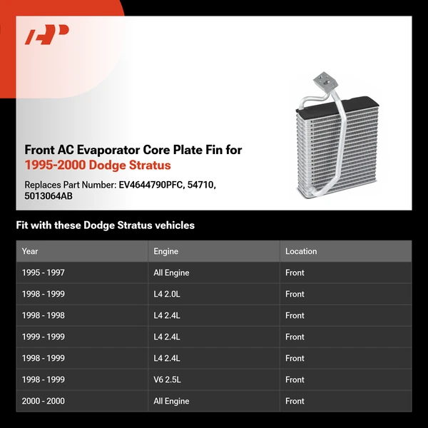Front AC Evaporator Core Plate Fin for 1995-2000 Dodge Stratus