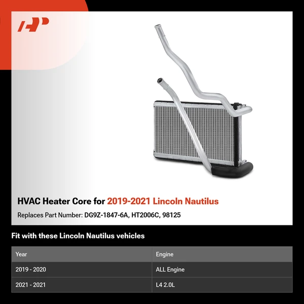 HVAC Heater Core for 2019-2021 Lincoln Nautilus