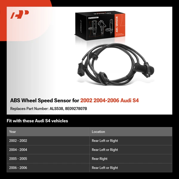 ABS Wheel Speed Sensor for 2002 2004-2006 Audi S4
