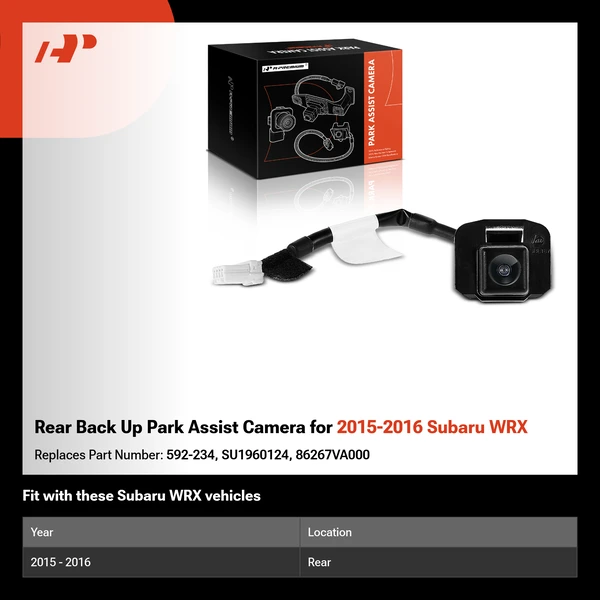 Rear Back Up Park Assist Camera for 2015-2016 Subaru WRX