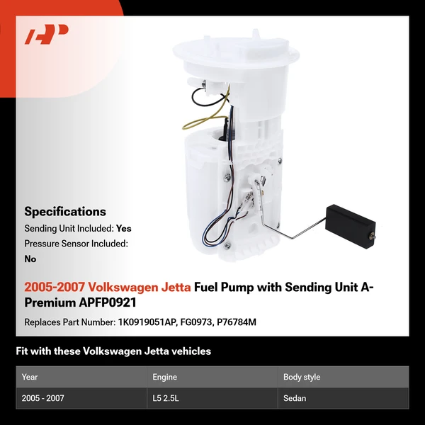 2005-2007 Volkswagen Jetta Fuel Pump with Sending Unit A-Premium APFP0921