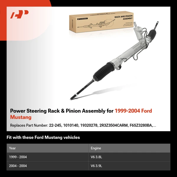 Power Steering Rack & Pinion Assembly for 1999-2004 Ford Mustang