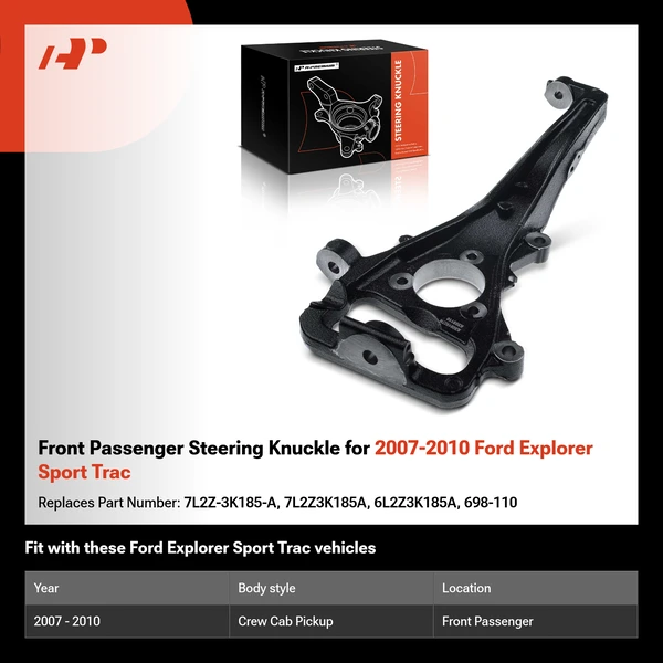 Front Passenger Steering Knuckle for 2007-2010 Ford Explorer Sport Trac