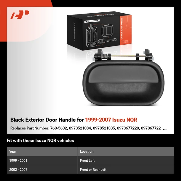 Black Exterior Door Handle for 1999-2007 Isuzu NQR