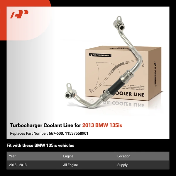 Turbocharger Coolant Line for 2013 BMW 135is