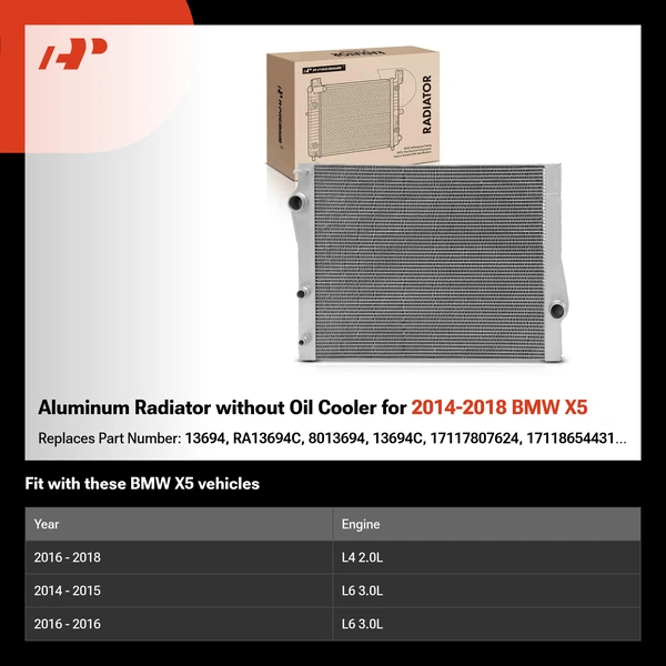 Aluminum Radiator without Oil Cooler for 2014-2018 BMW X5