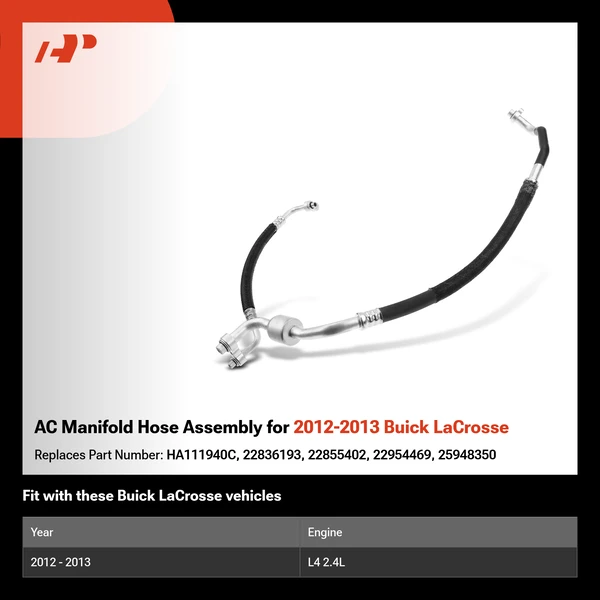 AC Manifold Hose Assembly for 2012-2013 Buick LaCrosse